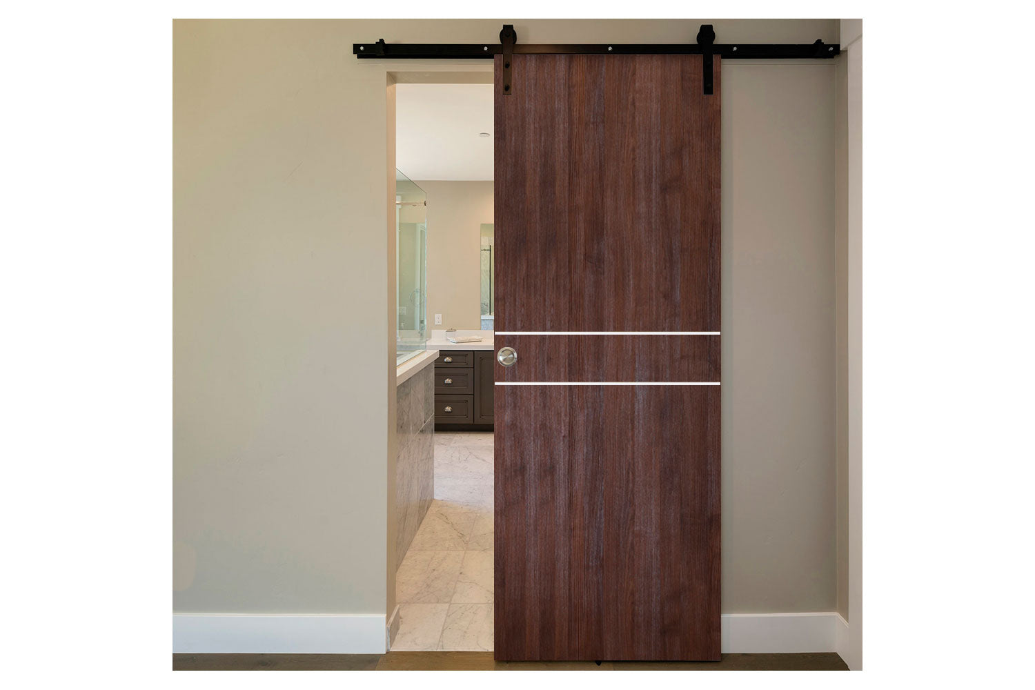 Nova Italia Flush 08 Prestige Brown Laminate Interior Barn Door