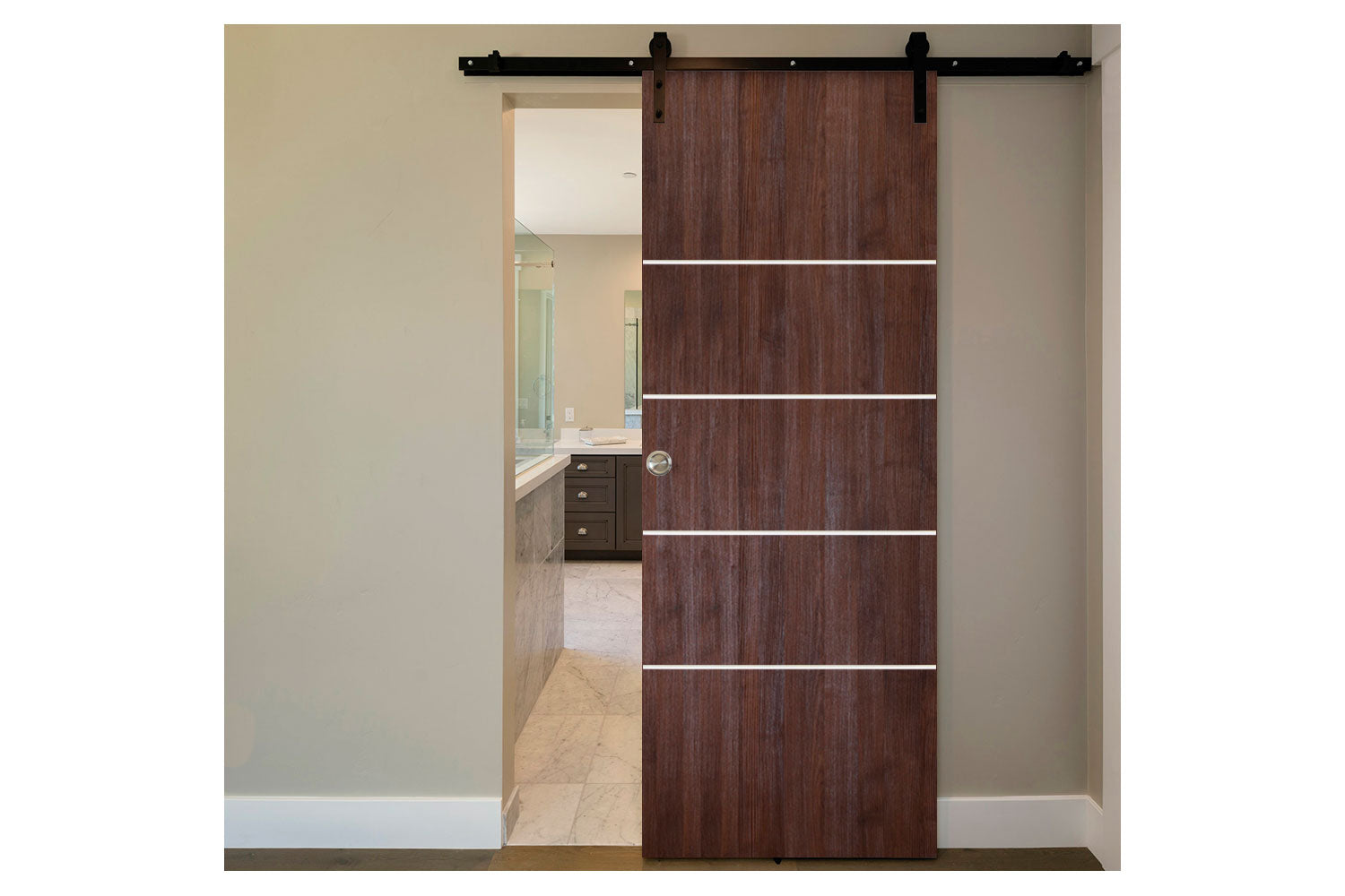 Nova Italia Flush 10 Prestige Brown Laminate Interior Barn Door