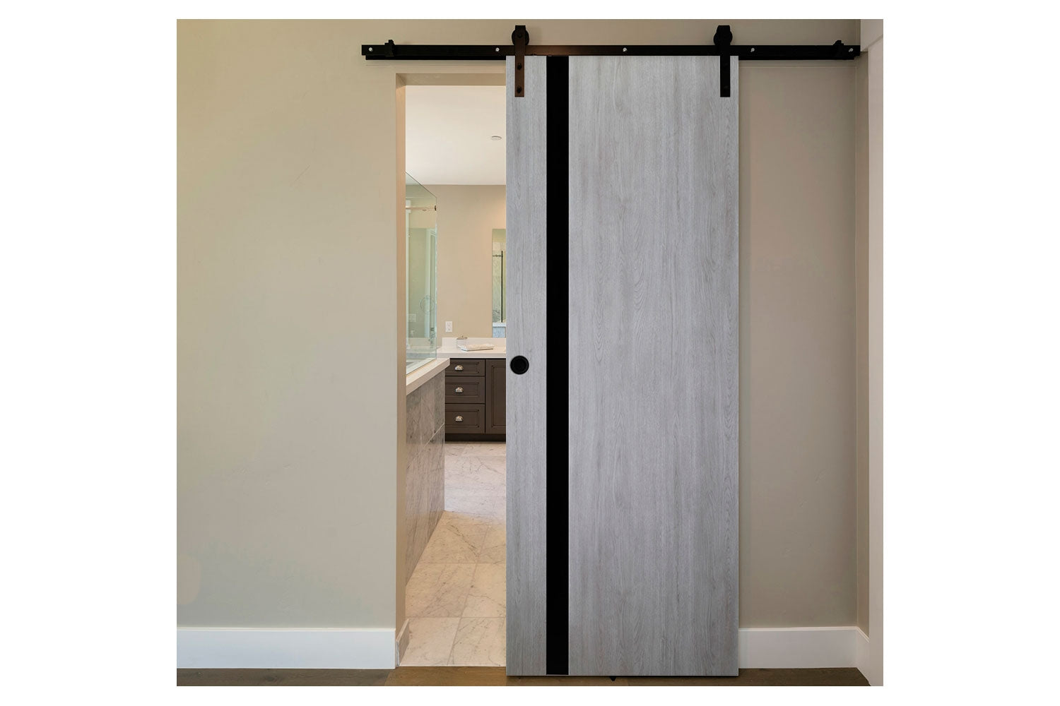 Nova Italia Laminate Interior Door Light Grey - Barn Door