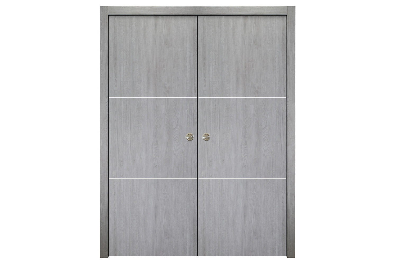 Nova Italia Flush 06 Light Grey Laminate Interior Door - Double Pocket Door