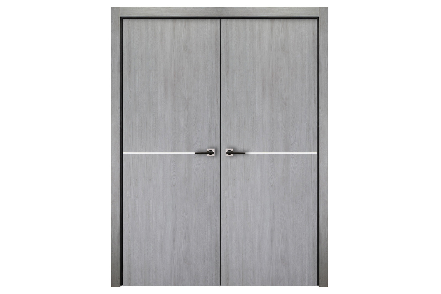 Nova Italia Flush 07 Light Grey Laminate Interior Door - Double Door