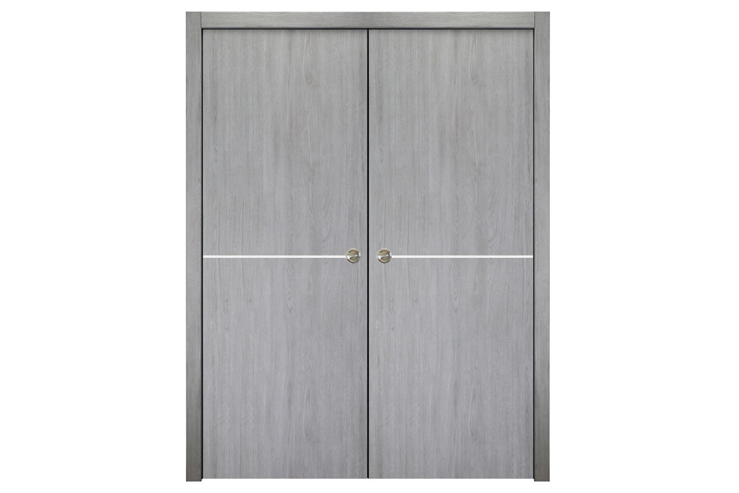 Nova Italia Flush 07 Light Grey Laminate Interior Door - Double Pocket Door