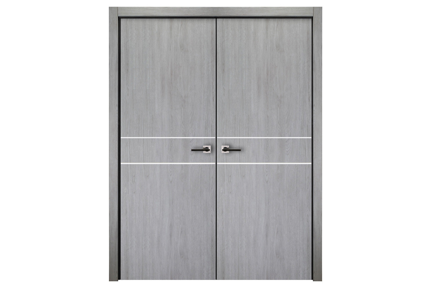 Nova Italia Flush 08 Light Grey Laminate Interior Door - Double Door