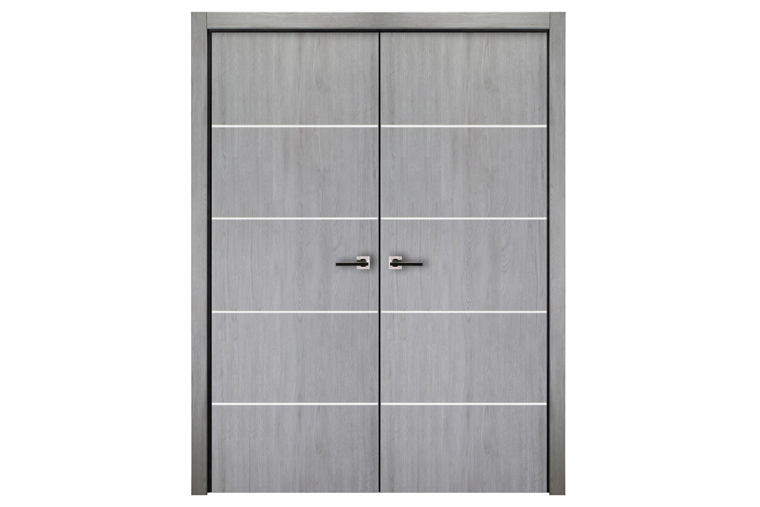 Nova Italia Flush 10 Light Grey Laminate Interior Door - Double Door