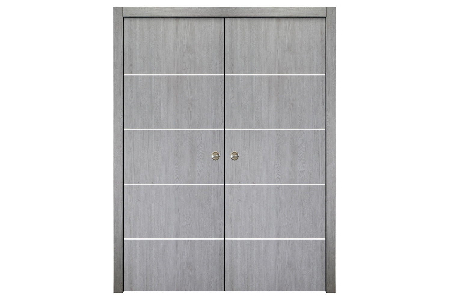 Nova Italia Flush 10 Light Grey Laminate Interior Door - Double Pocket Door