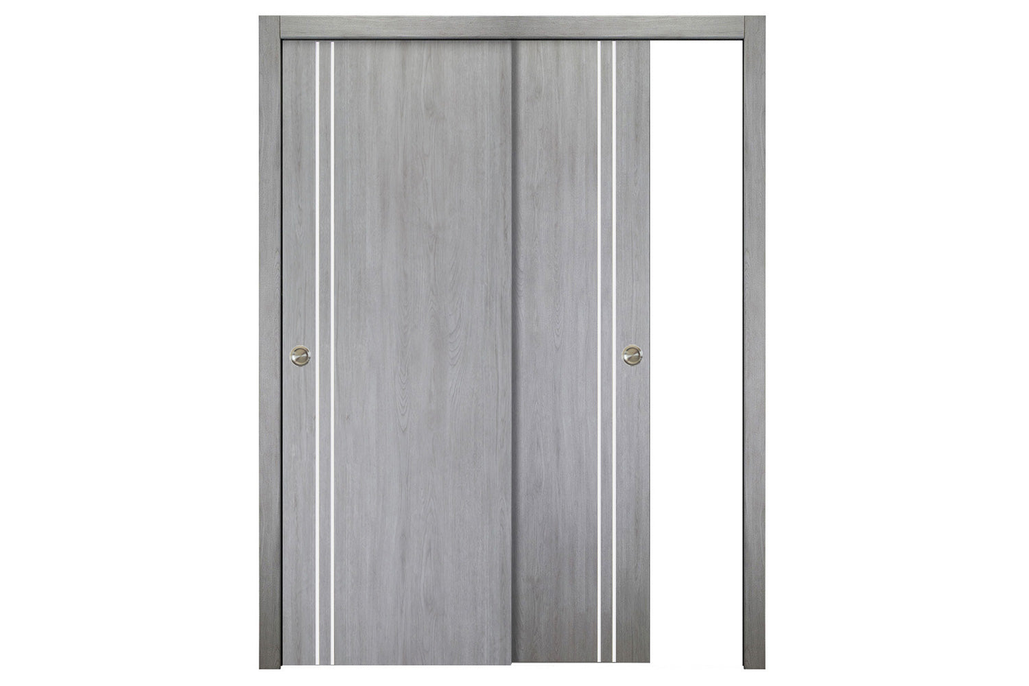 Nova Italia Flush 02 Light Grey Laminate Interior Door  - Bypass Door