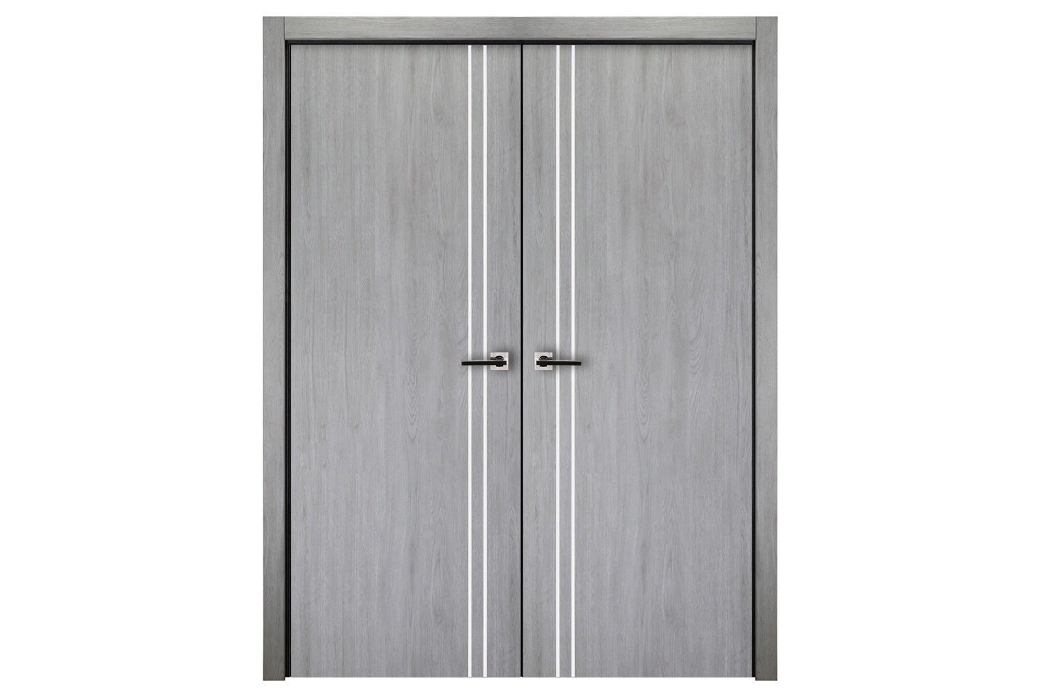 Nova Italia Flush 02 Light Grey Laminate Interior Door  - Double Door