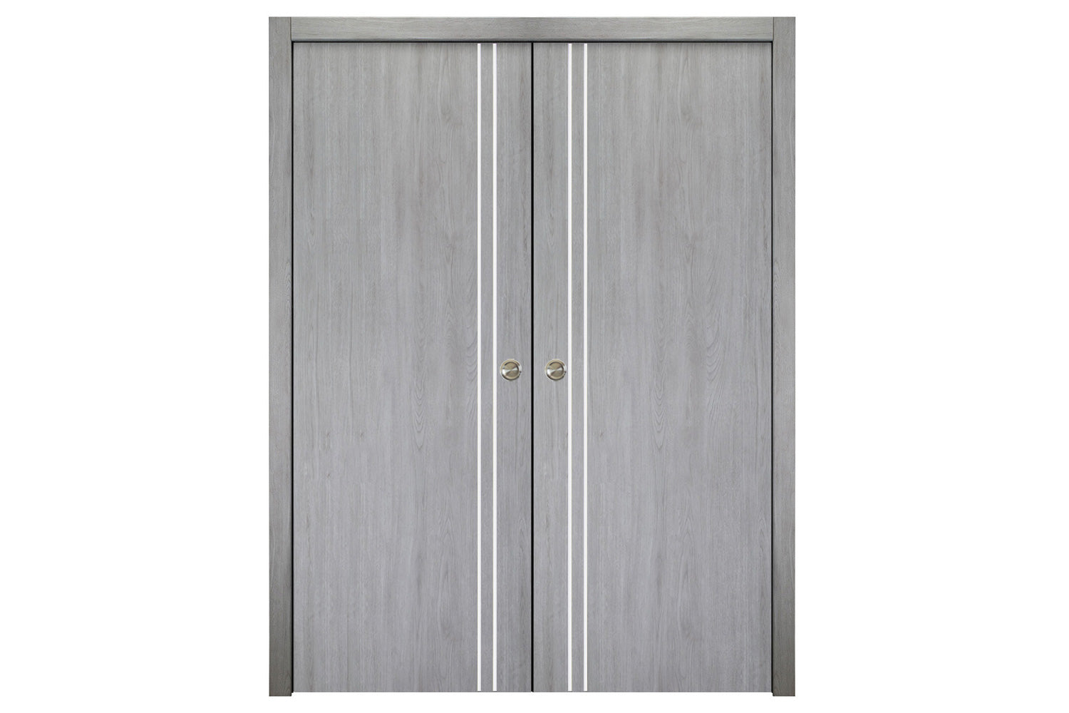 Nova Italia Flush 02 Light Grey Laminate Interior Door  - Double Pocket Door