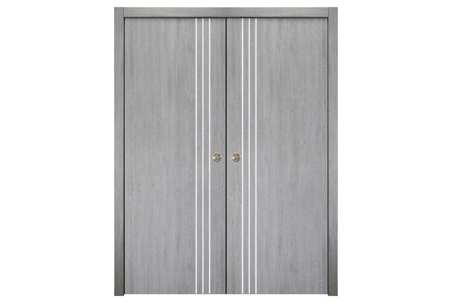 Nova Italia Flush 04 Light Grey Laminate Interior Door - Double Pocket Door