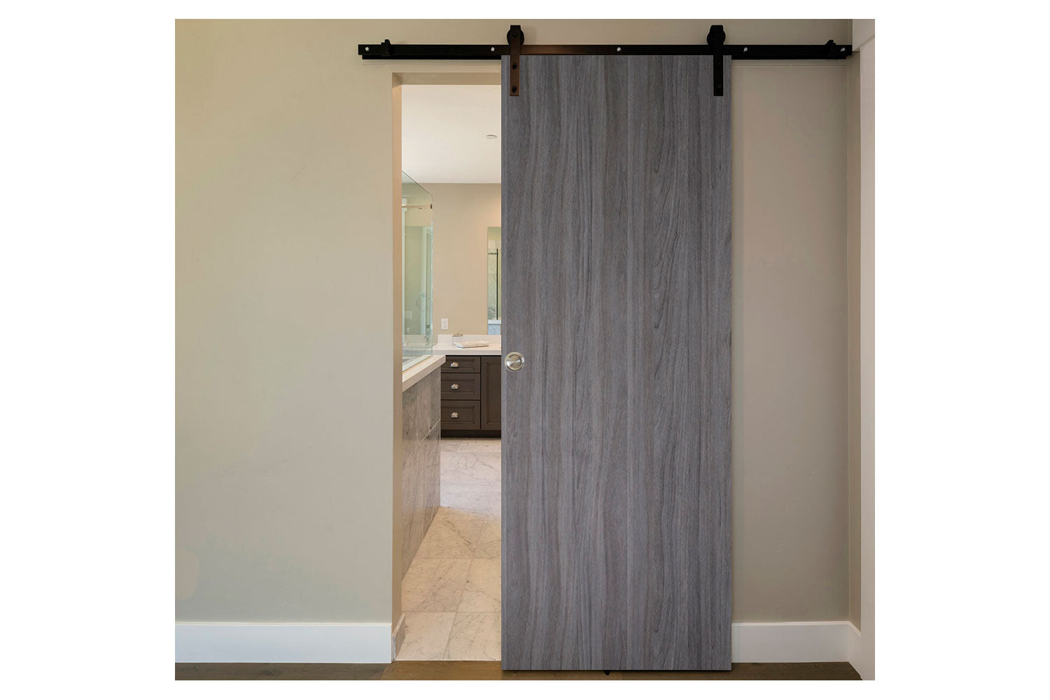 Nova Italia Flush 01 Swiss Elm Laminate Interior Door - Barn Door