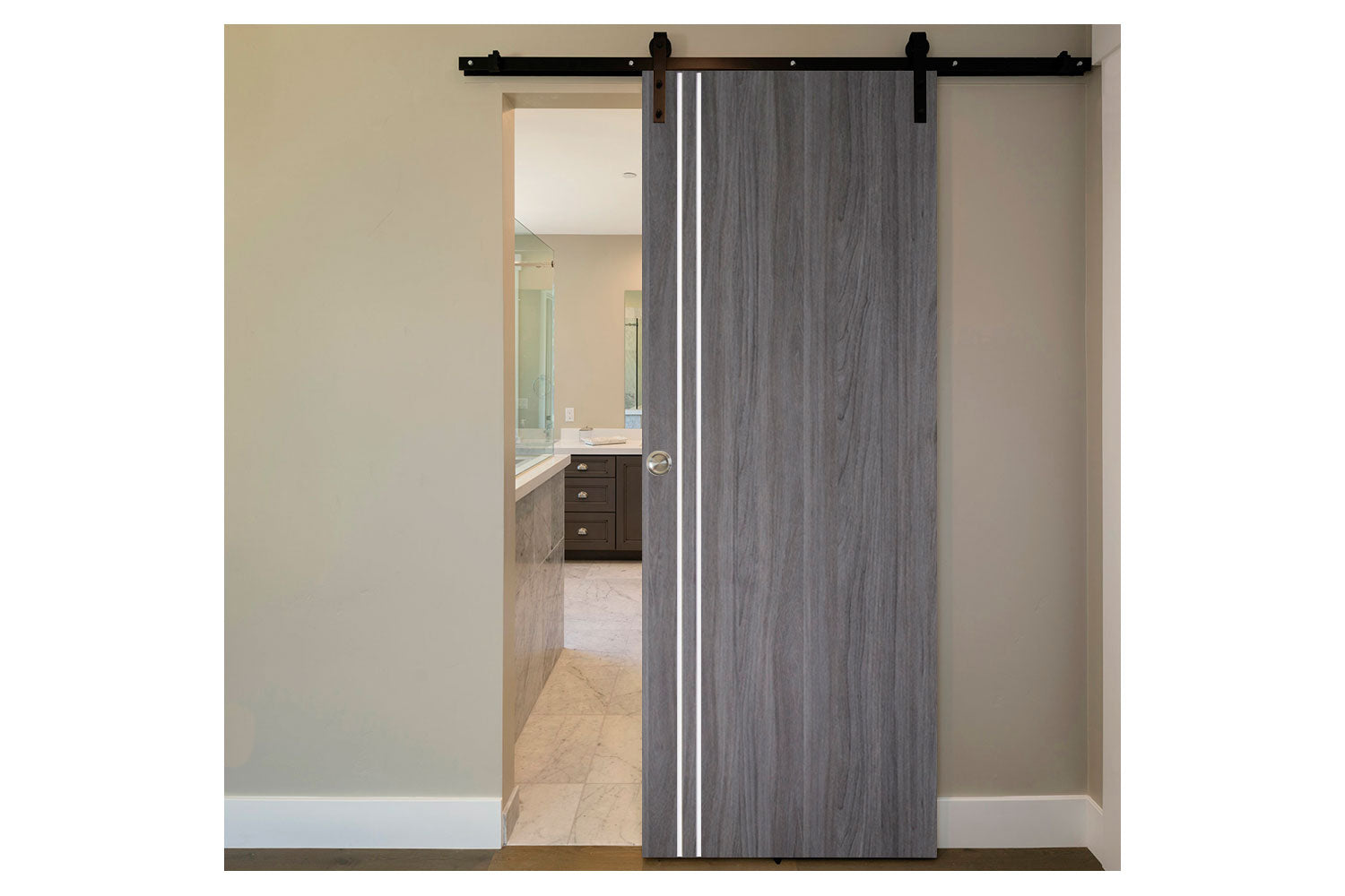 Nova Italia Flush 02 Swiss Elm Laminate Interior Door - Barn Door
