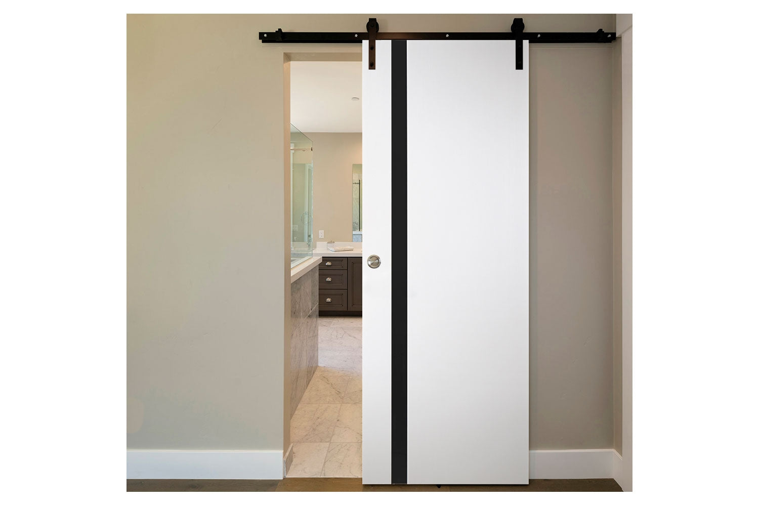 Nova Italia Alaskan White Laminate Interior Door - Barn Door