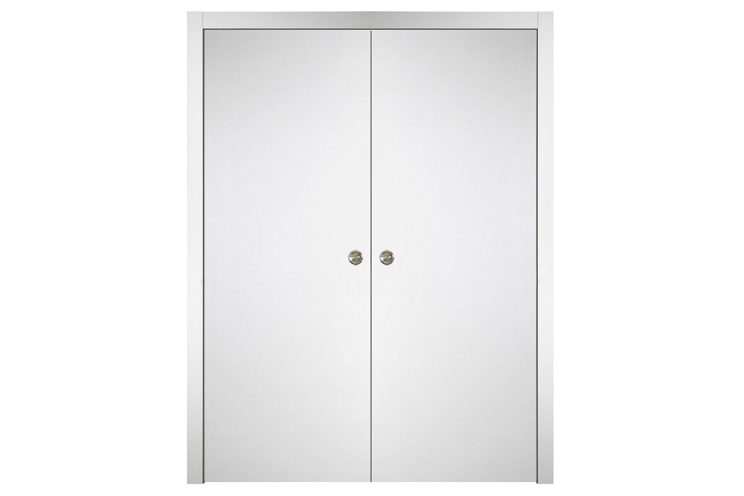 Nova Italia Flush 01 Alaskan White Laminate Interior Door - Double Pocket Door