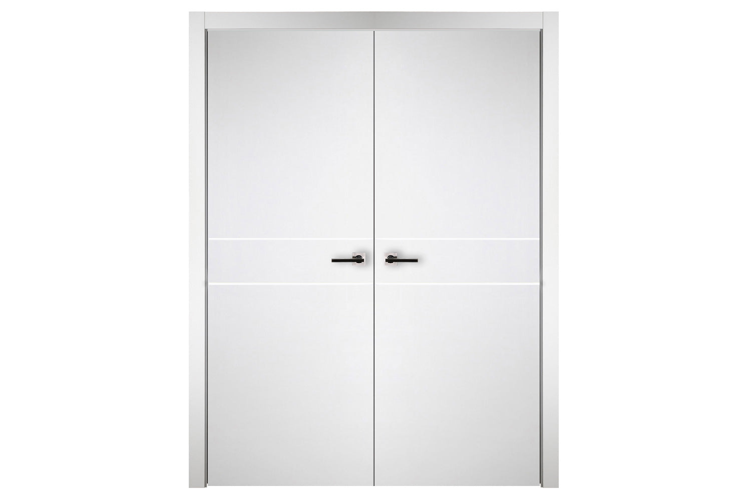 Nova Italia Flush 08 Alaskan White Laminate Interior Door - Double Door