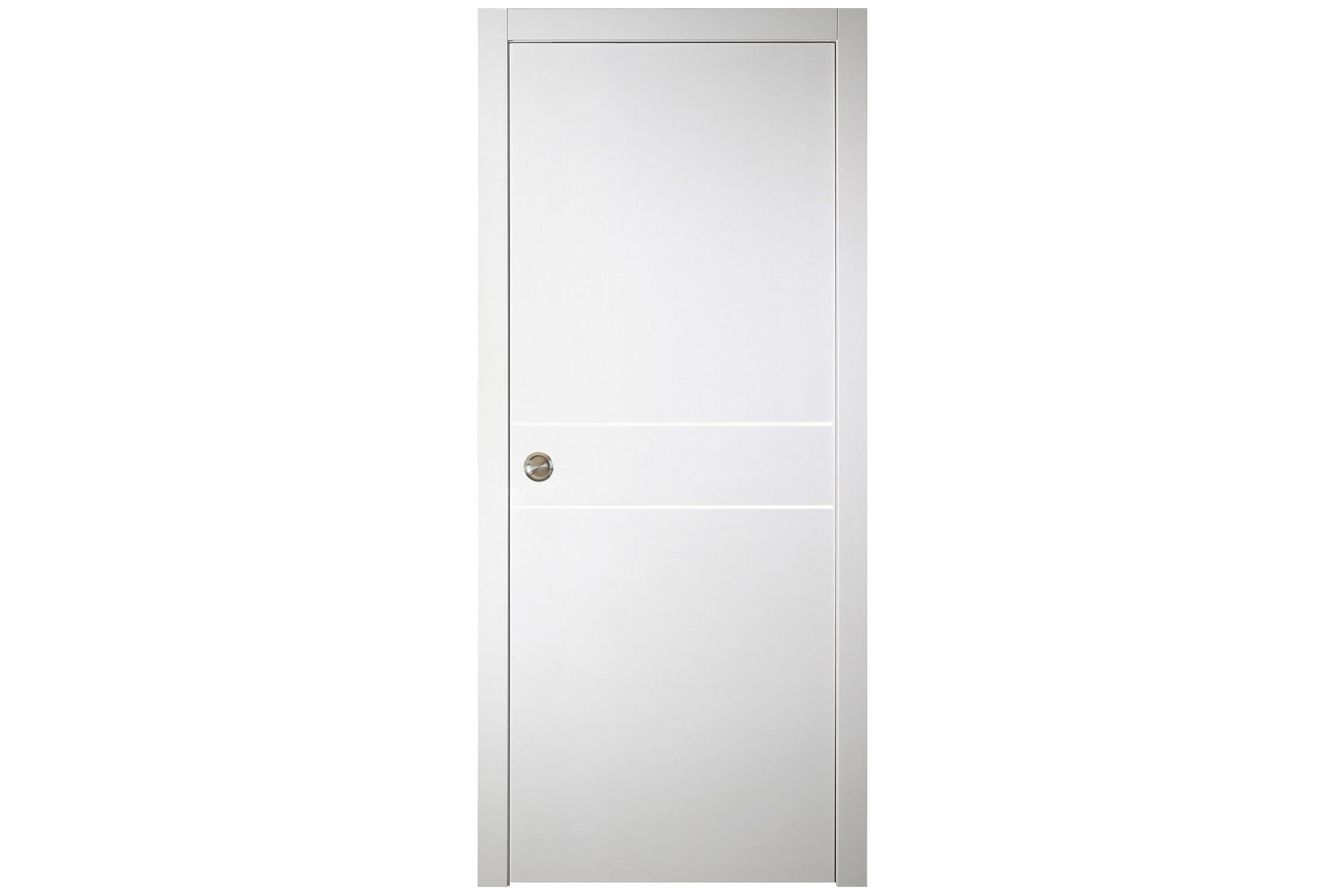 Nova Italia Flush 08 Alaskan White Laminate Interior Door - Single Pocket Door