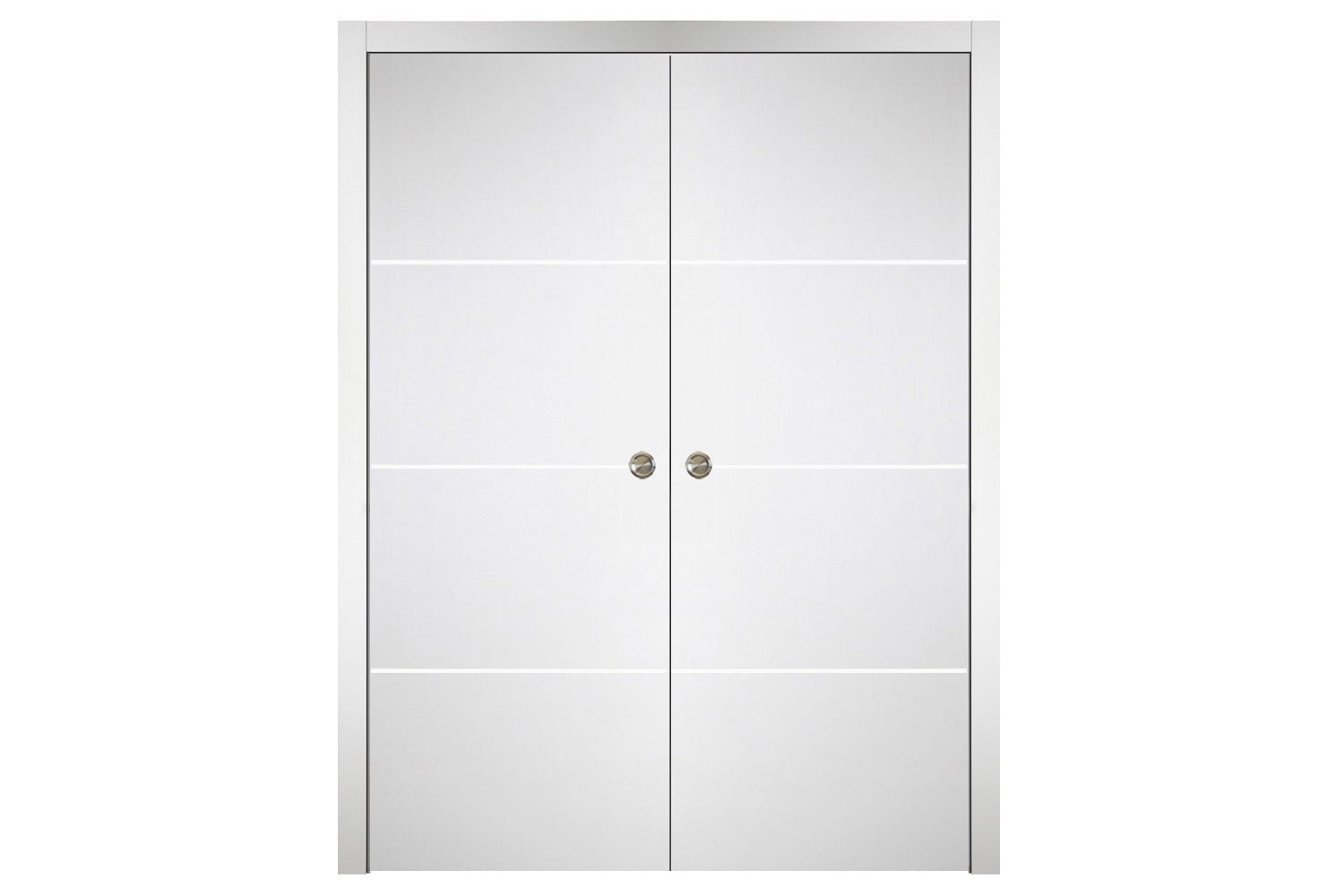 Nova Italia Flush 09 Alaskan White Laminate Interior Door - Double Pocket Door