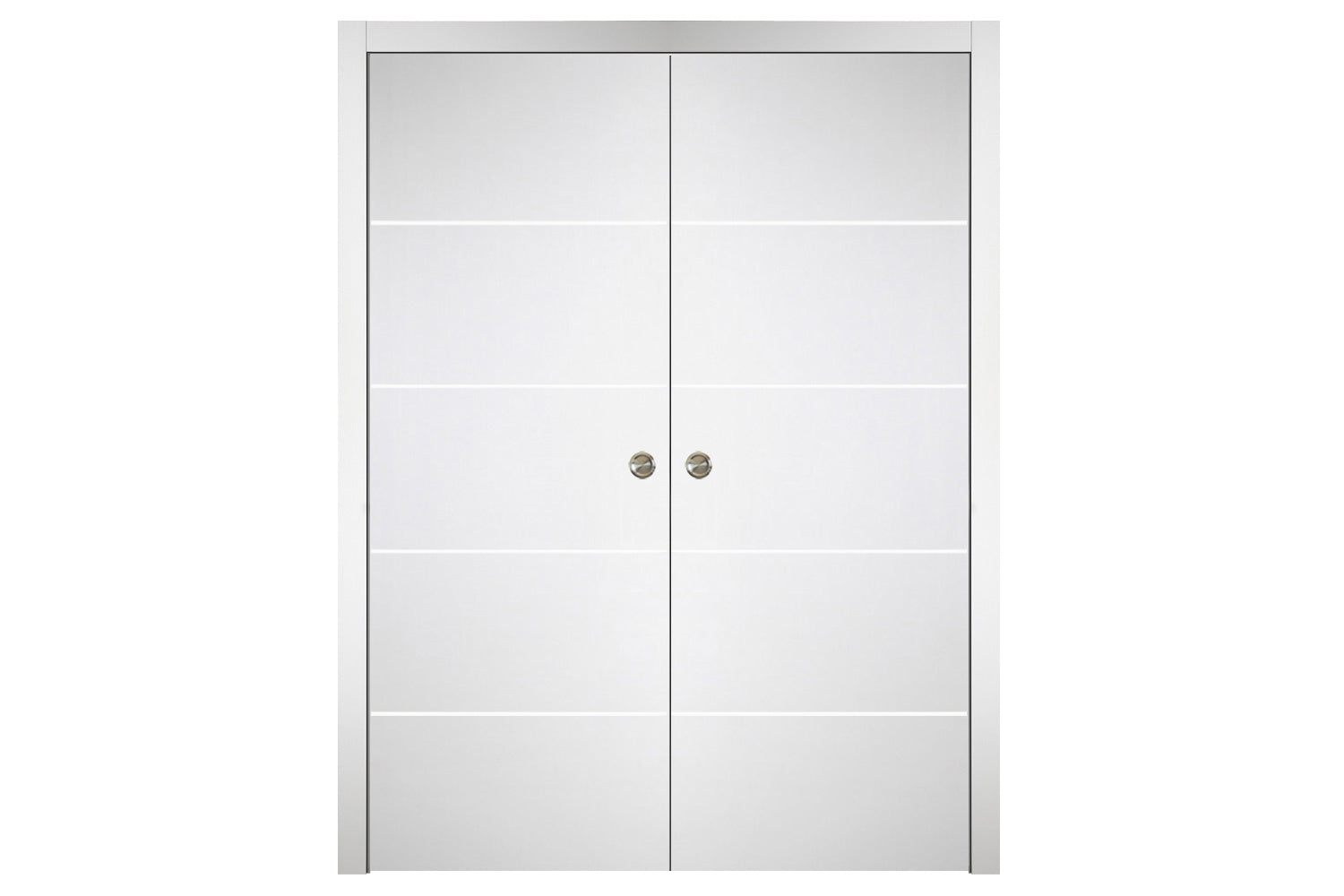 Nova Italia Flush 10 Alaskan White Laminate Interior Door - Double Pocket Door