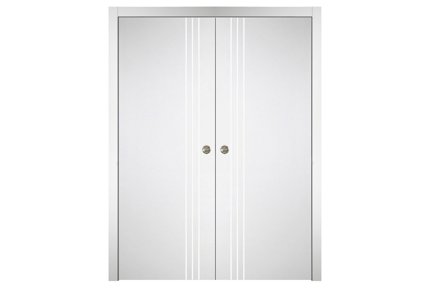 Nova Italia Flush 04 Alaskan White Laminate Interior Door - Double Pocket Door