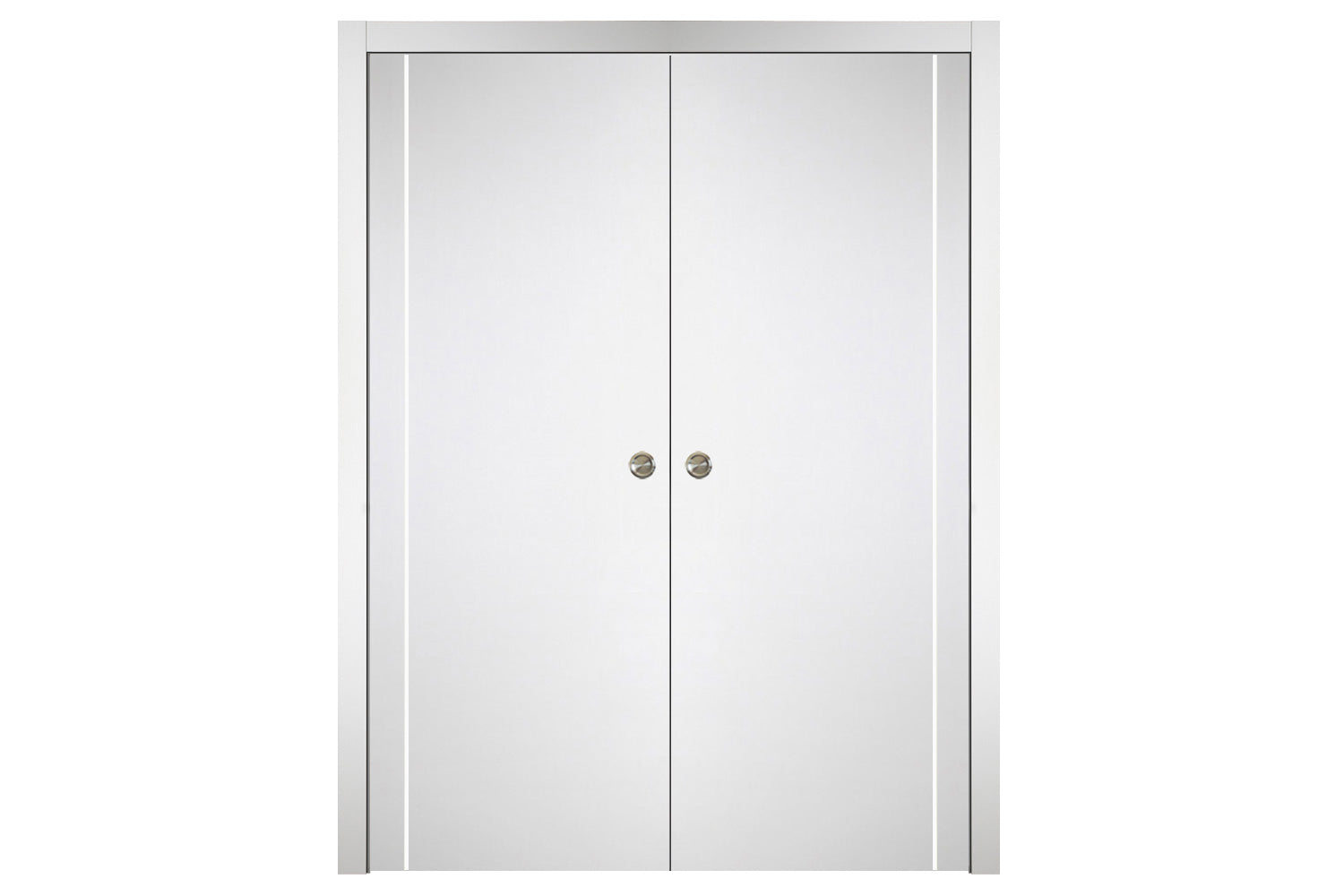  Nova Italia Flush 05 Alaskan White Laminate Interior Door - Double Pocket Door