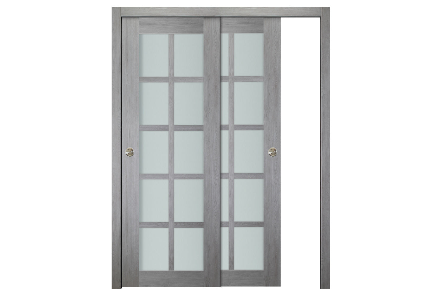 Nova Italia Light Gray 10-Lite Laminated French Door - Bypass Door