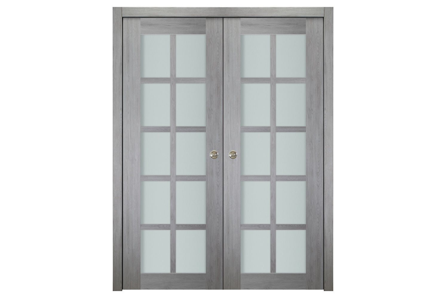 Nova Italia Light Gray 10-Lite Laminated French Door - Double Pocket