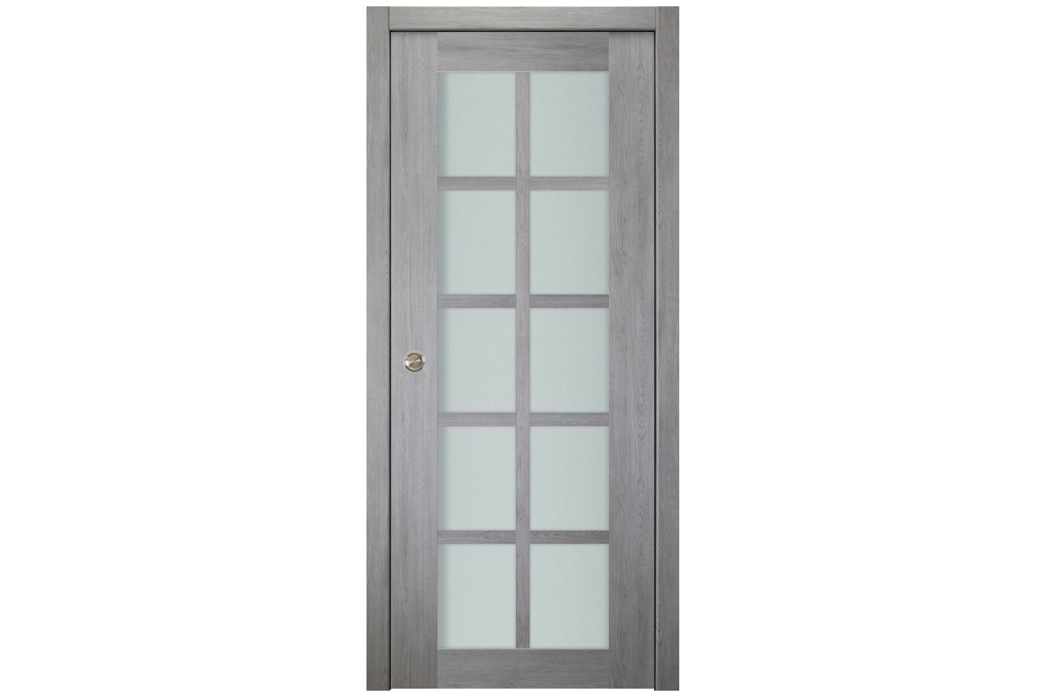 Nova Italia Light Gray 10-Lite Laminated French Door - Single Pocket