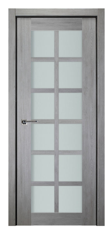 Nova Italia Light Gray 12-Lite Laminated French Door