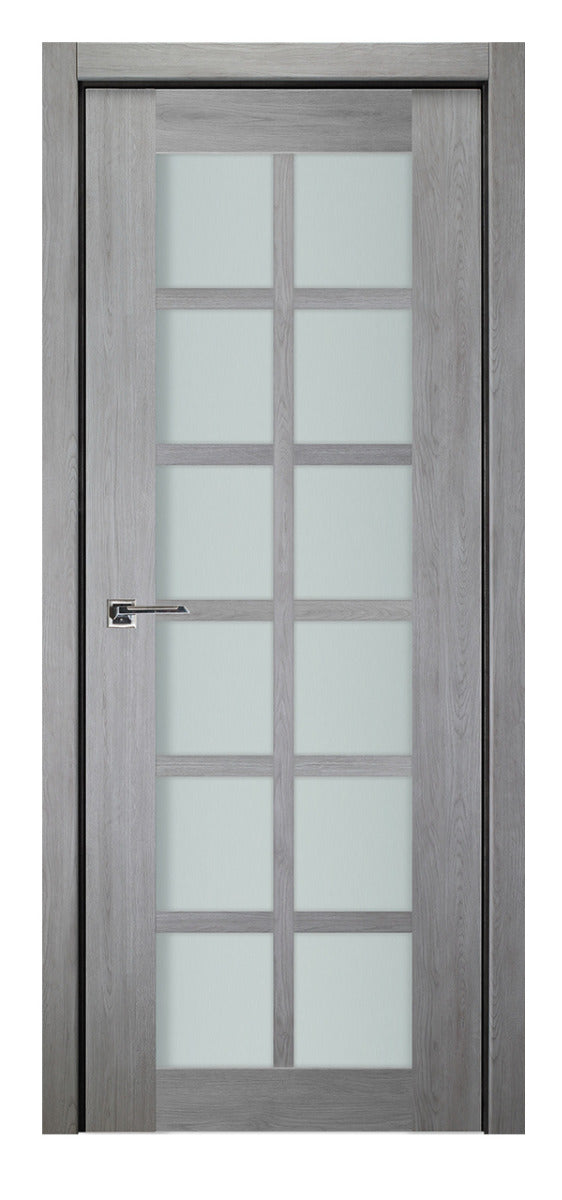 Nova Italia Light Gray 12-Lite Laminated French Door