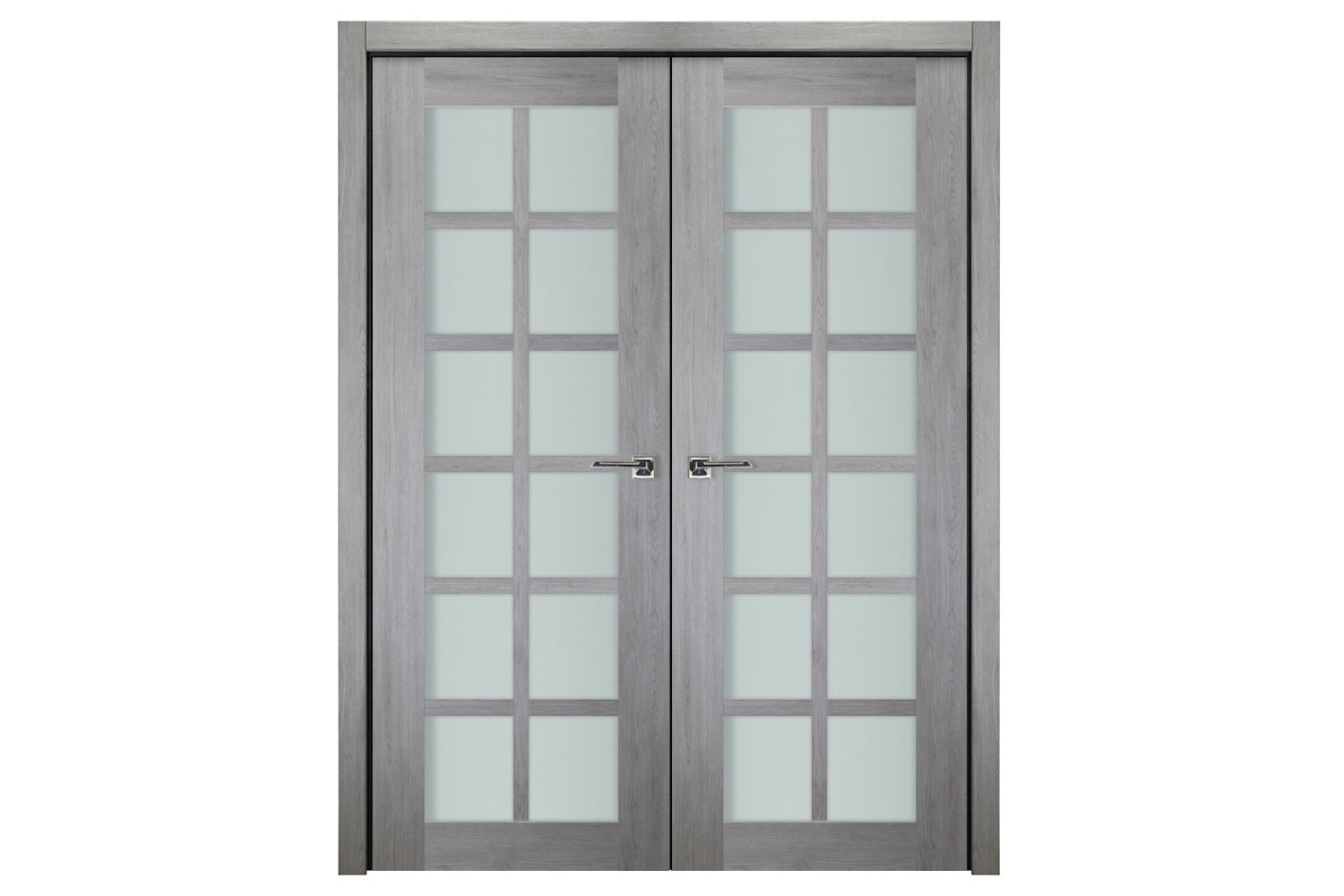 Nova Italia Light Gray 12-Lite Laminated French Door - Double Door