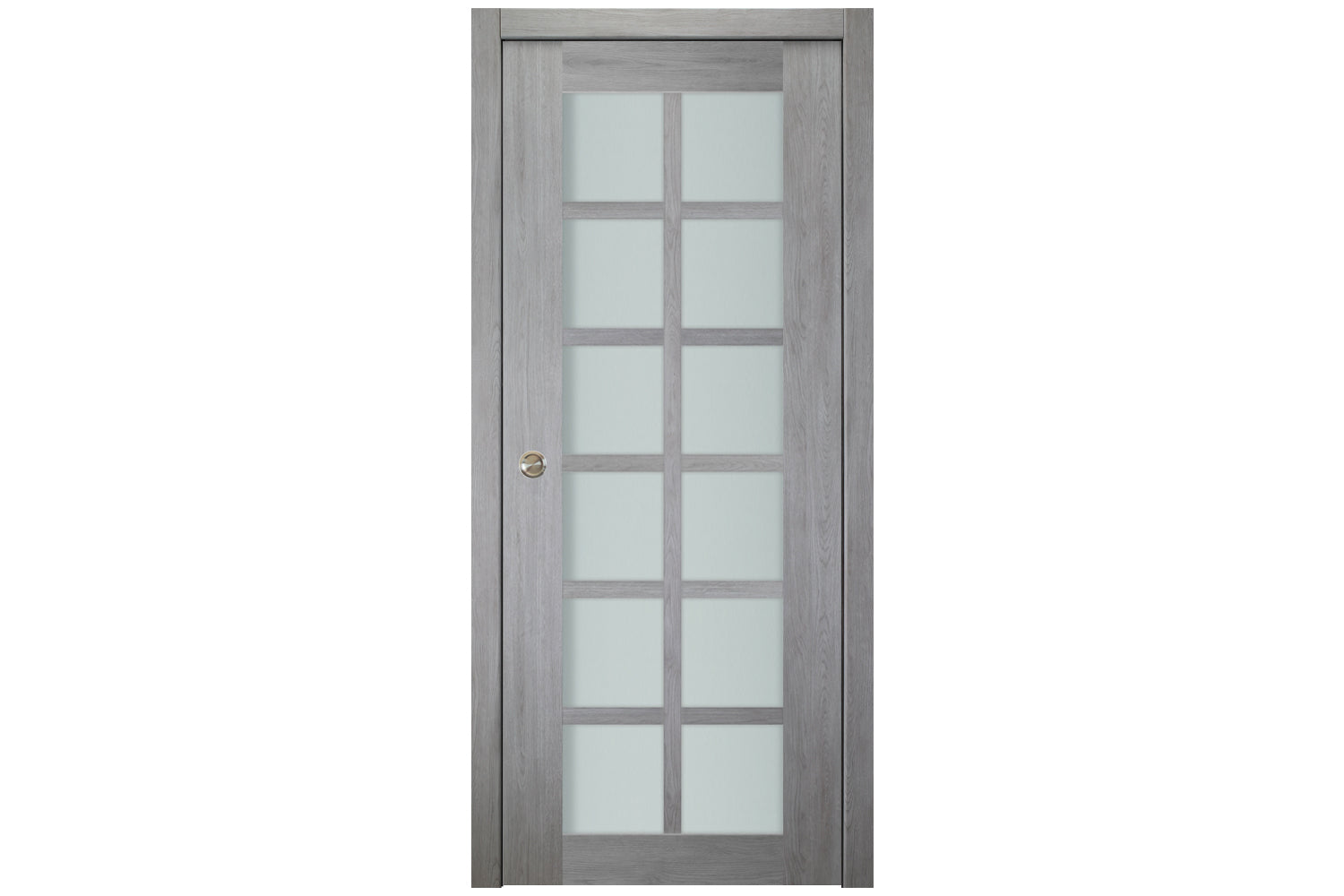 Nova Italia Light Gray 12-Lite Laminated French Door - Single Pocket