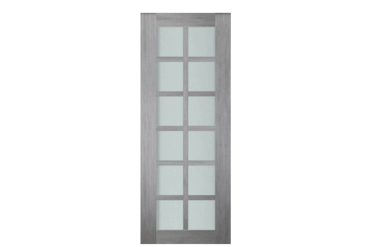 Nova Italia Light Gray 12-Lite Laminated French Door - Slab