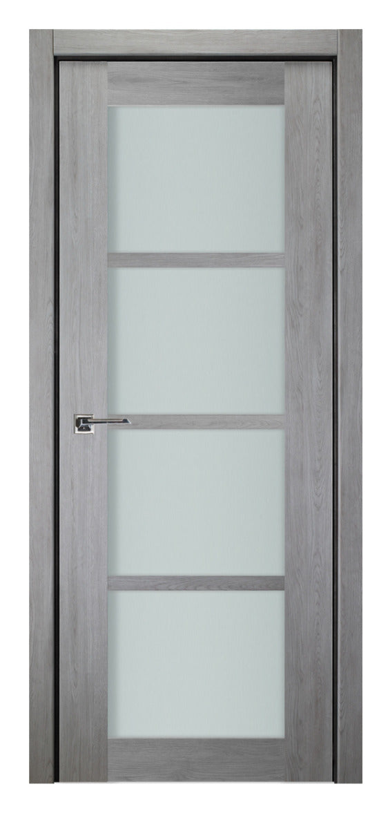 Nova Italia Light Gray 4-Lite Laminated French Door