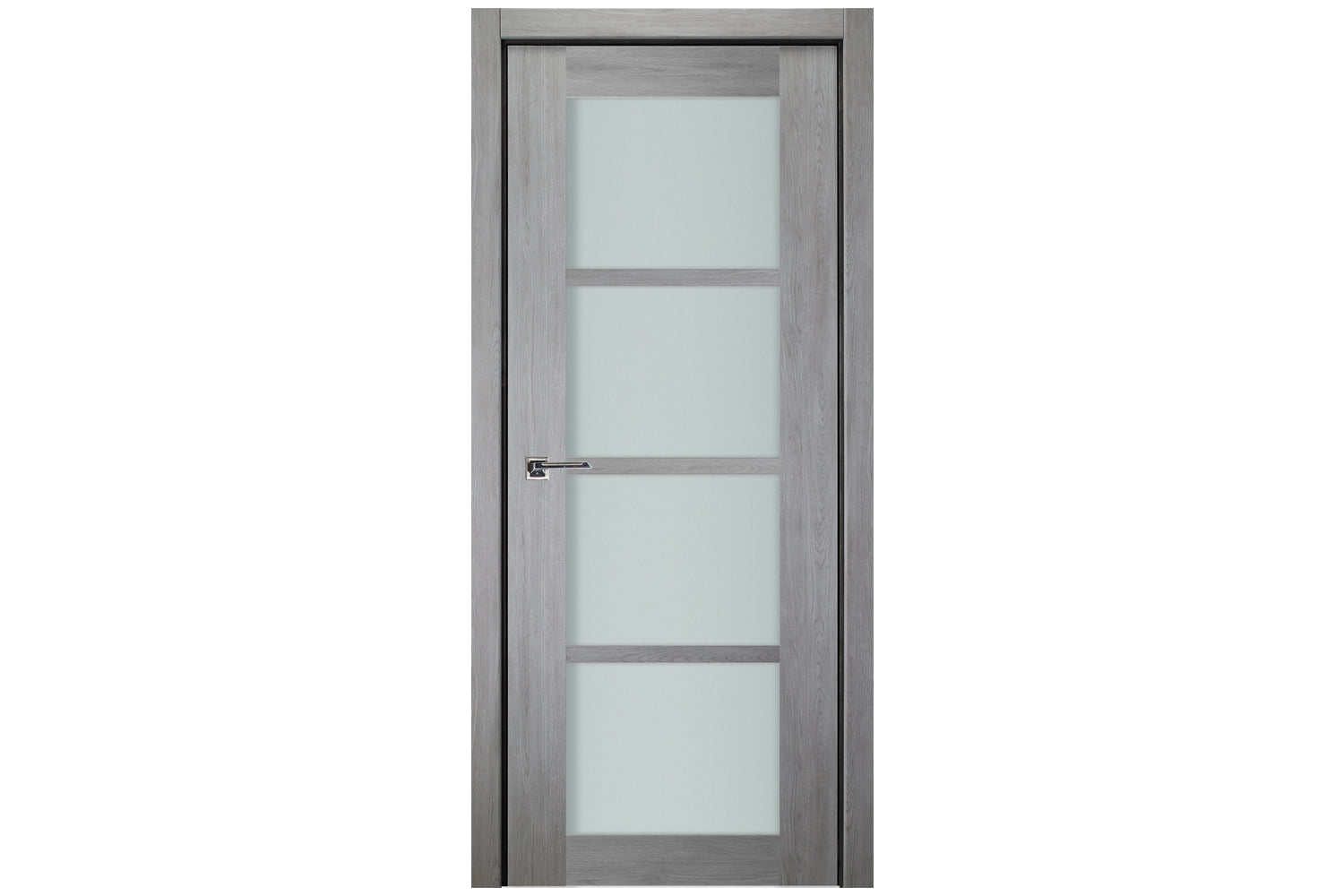 Nova Italia Light Gray 4-Lite Laminated French Door - Single Door