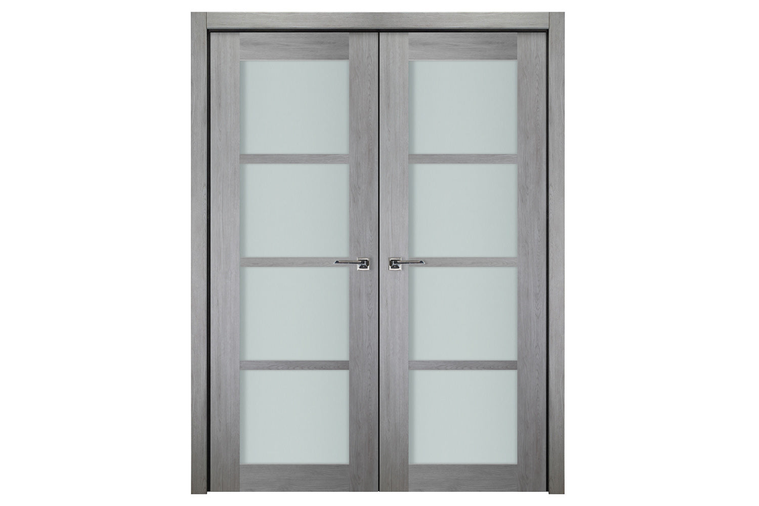Nova Italia Light Gray 4-Lite Laminated French Door - Double Door