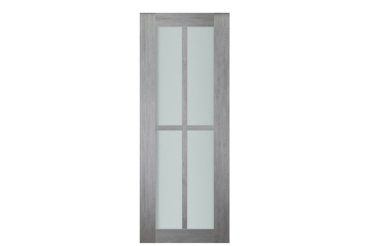 Nova Italia Light Gray 4-Lite Vertical Laminated French Door - Slab