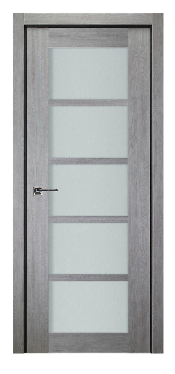 Nova Italia Light Gray 5-Lite Laminated French Door