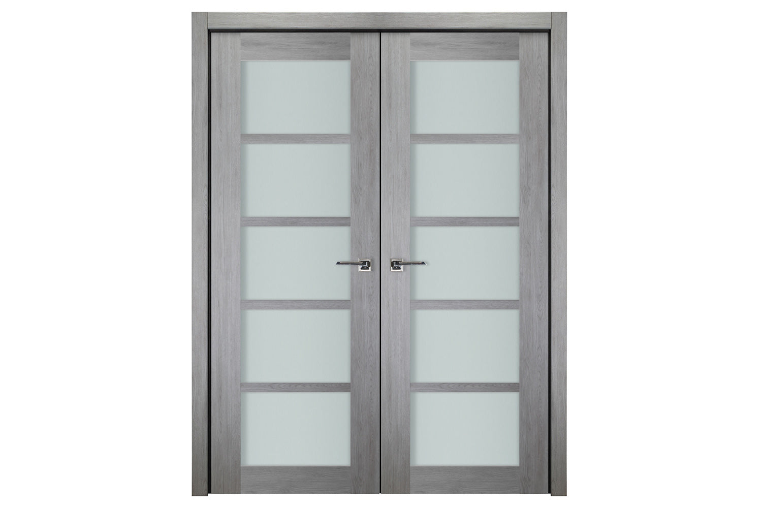 Nova Italia Light Gray 5-Lite Laminated French Door - Double Door