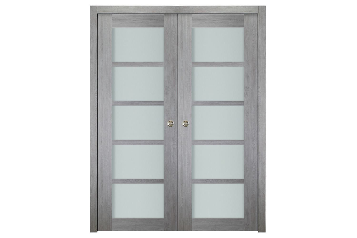 Nova Italia Light Gray 5-Lite Laminated French Door - Double Pocket