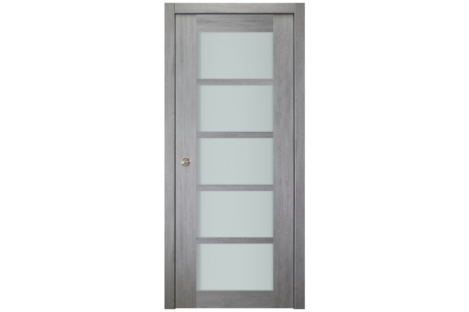 Nova Italia Light Gray 5-Lite Laminated French Door - Single Pocket