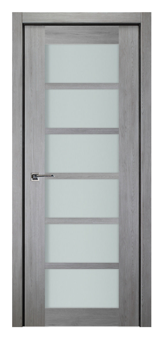 Nova Italia Light Gray 6-Lite Laminated French Door