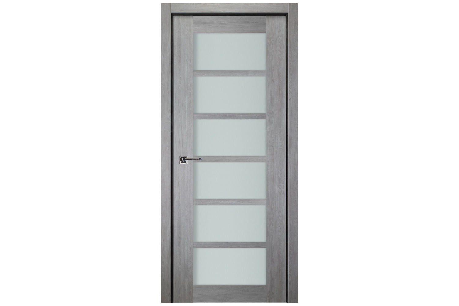 Nova Italia Light Gray 6-Lite Laminated French Door - Single Door