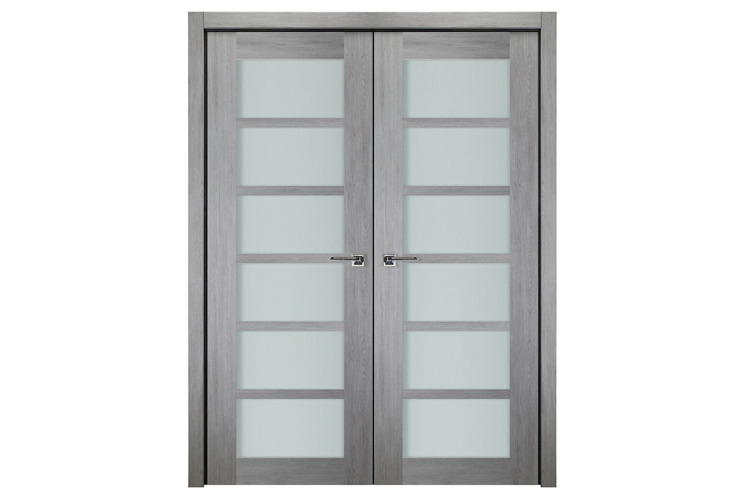 Nova Italia Light Gray 6-Lite Laminated French Door - Double Door
