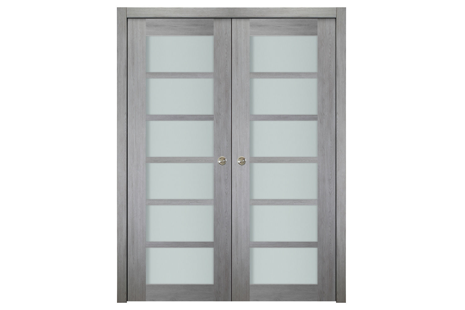 Nova Italia Light Gray 6-Lite Laminated French Door - Double Pocket