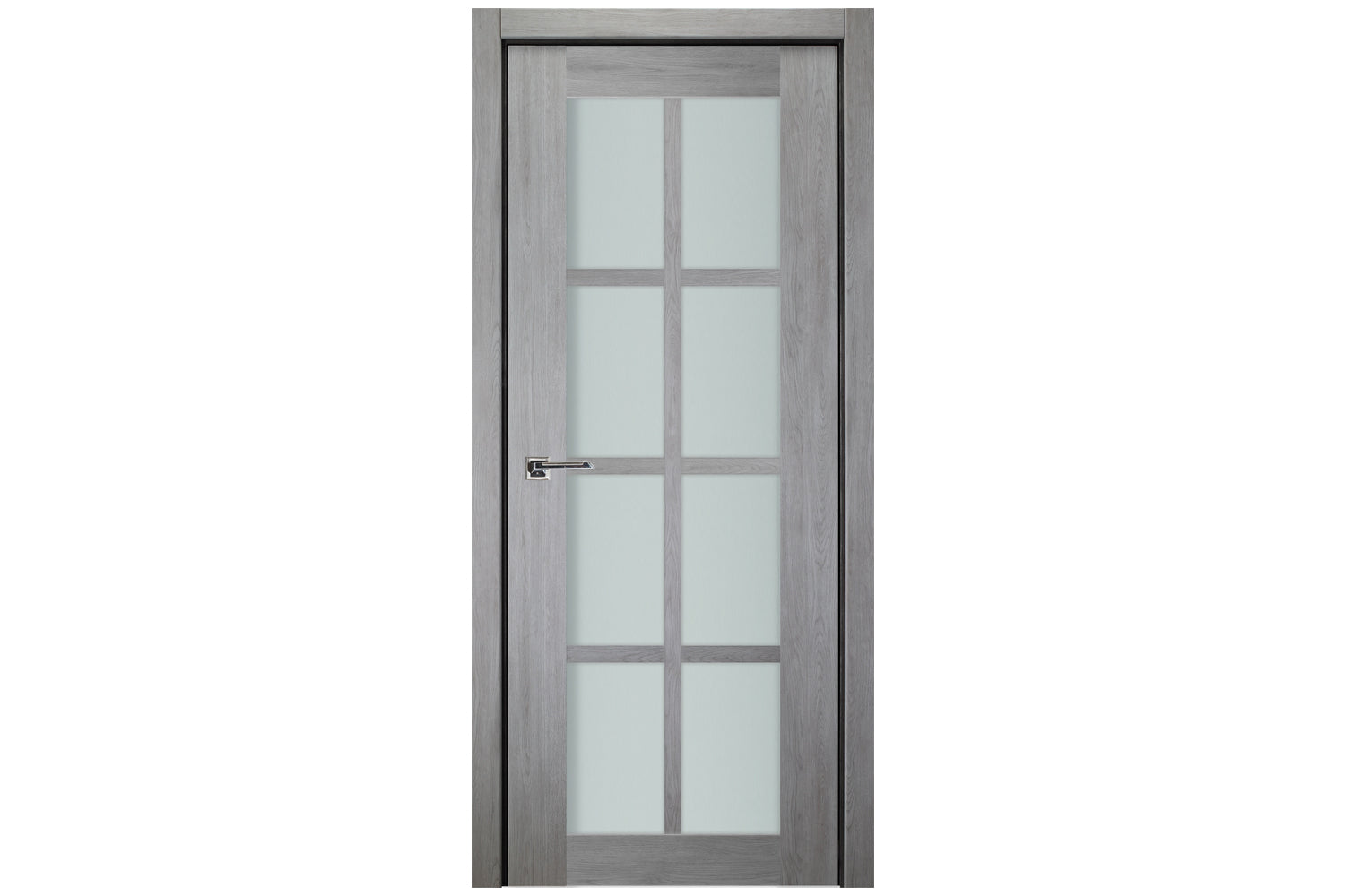 Nova Italia Light Gray 8-Lite Laminated French Door - Single Door