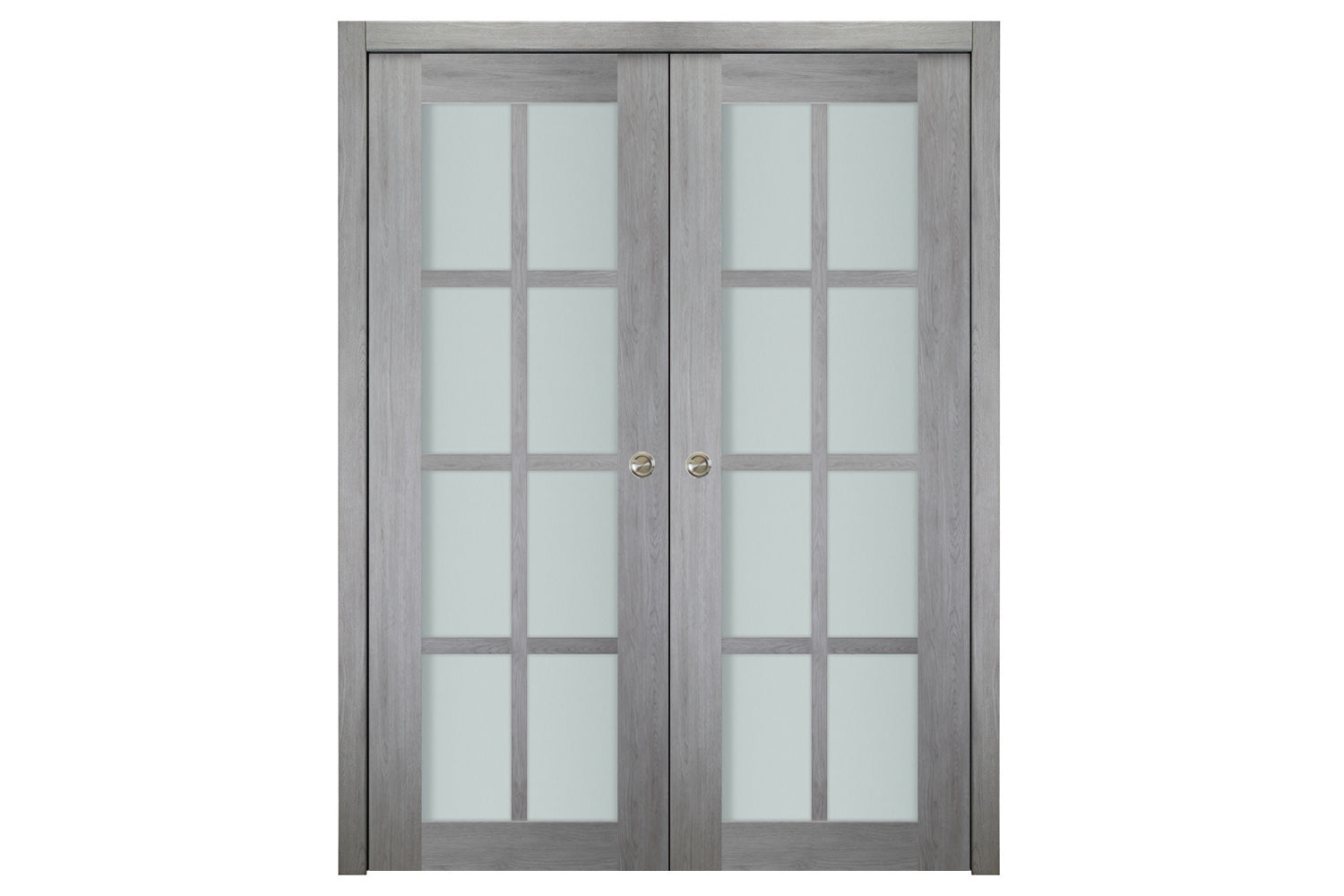 Nova Italia Light Gray 8-Lite Laminated French Door - Double Pocket