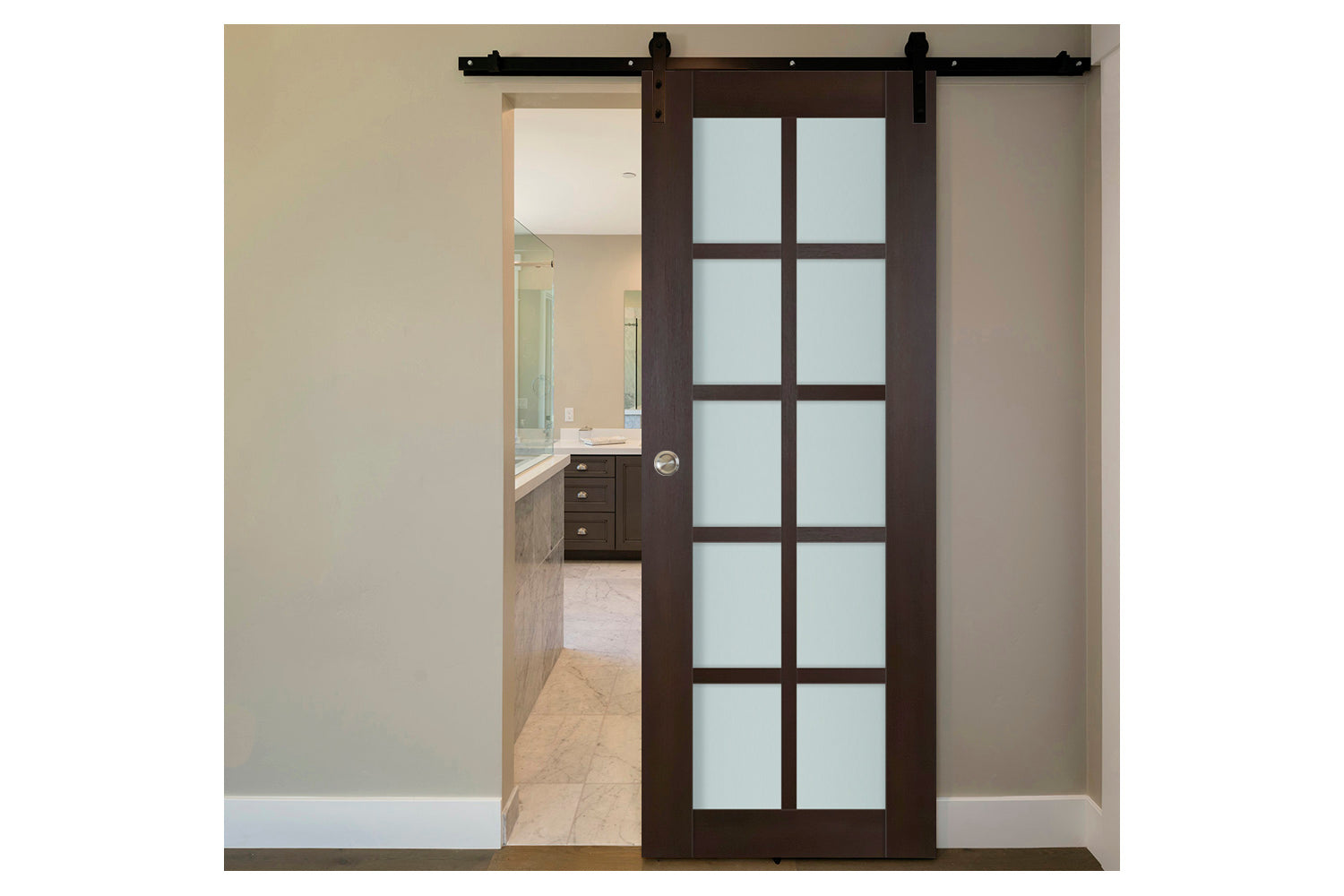 Nova Italia Premium Wenge 10-Lite Laminated French Door - Barn Door