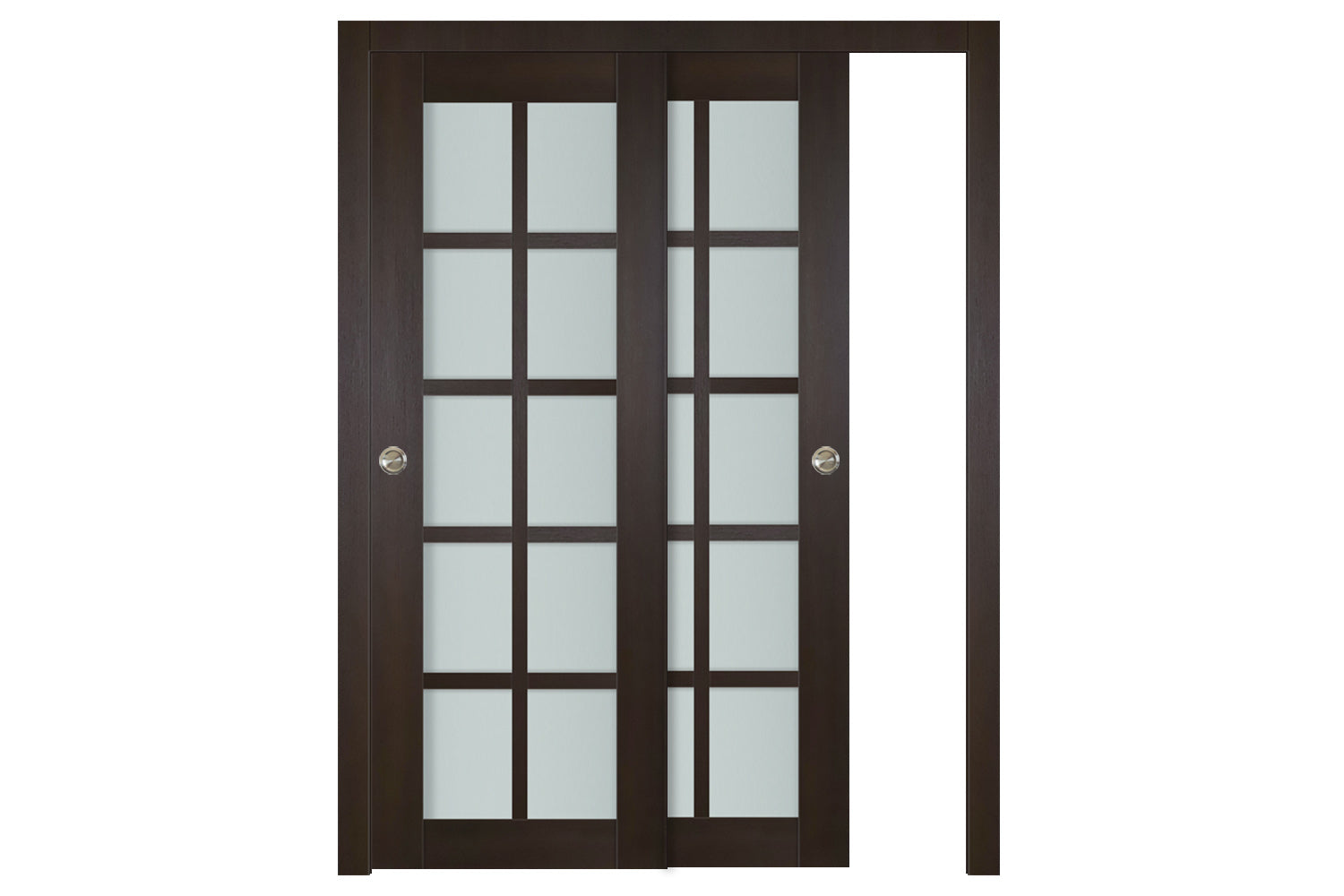 Nova Italia Premium Wenge 10-Lite Laminated French Door - Bypass Door