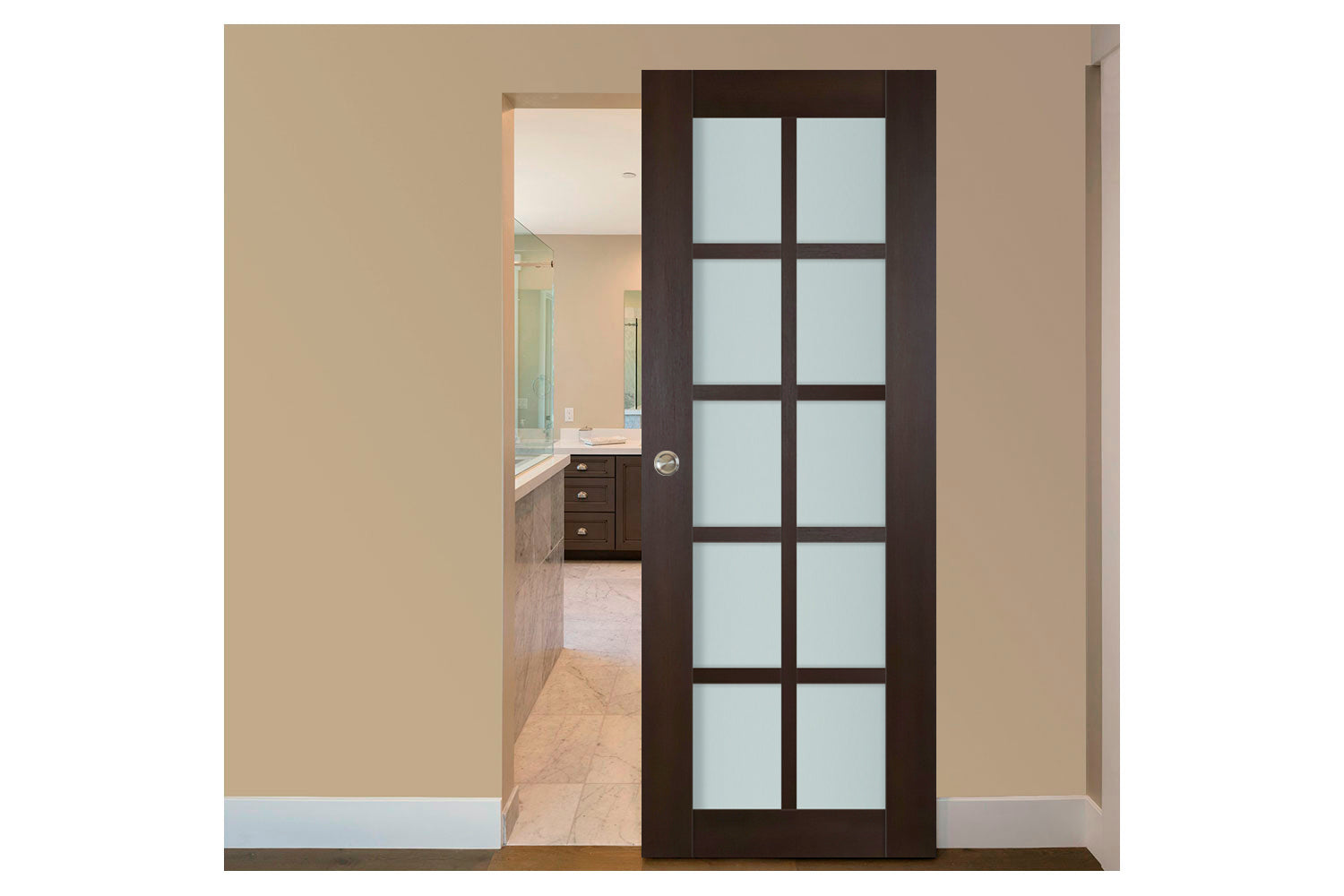 Nova Italia Premium Wenge 10-Lite Laminated French Door - Magic Door