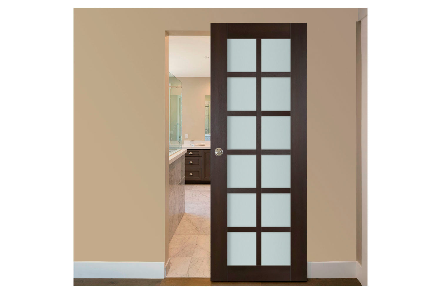 Nova Italia Premium Wenge 12-Lite Laminated French Door - Magic Door