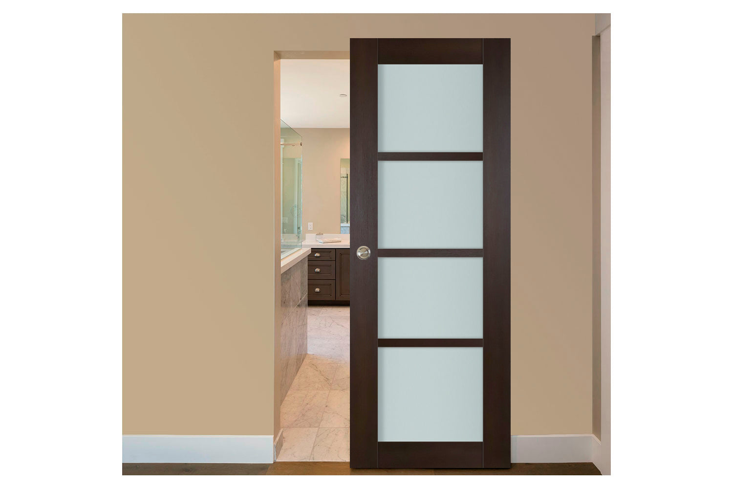 Nova Italia Premium Wenge 4-Lite Laminated French Door - Magic Door